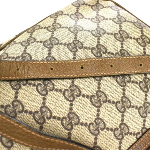 Gucci Sherry Shoulder Bag GG Pattern Interlocking Brown Green Red PVC Leather - Picture 8 of 9